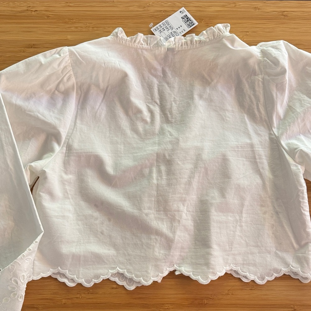 H&M White Ruffled Eyelet Blouse - Picture 7 of 7